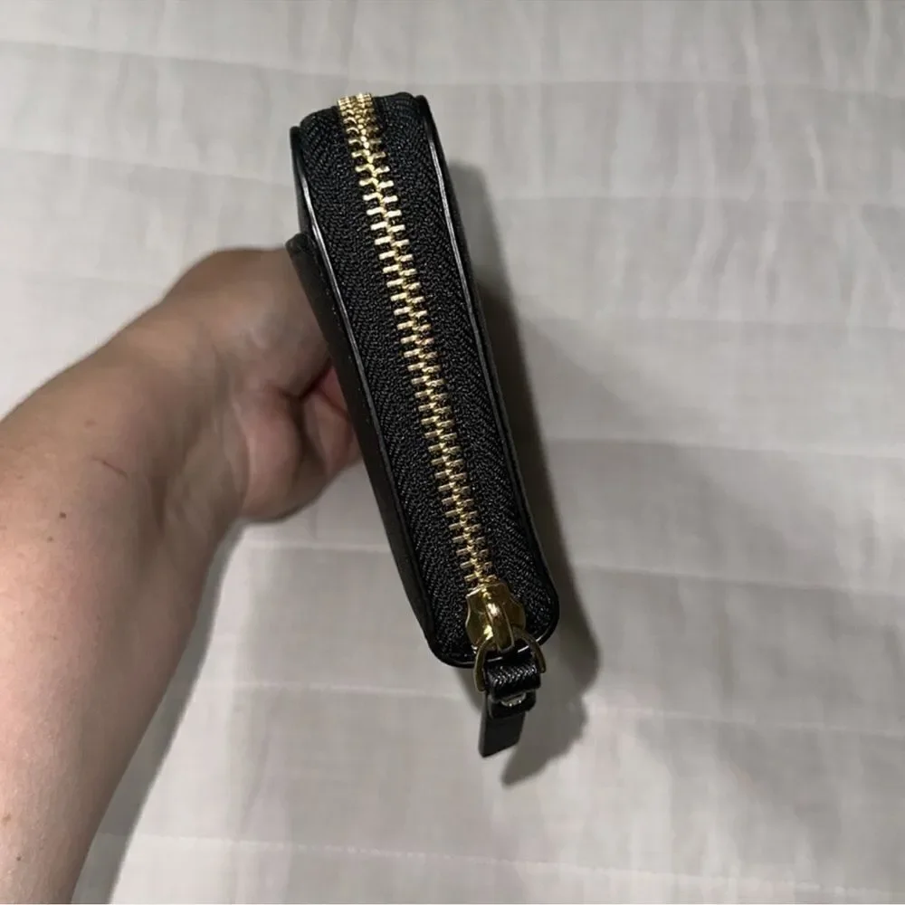 kate spade Newbury Lane Neda Black Saffiano Leather Zip Wallet